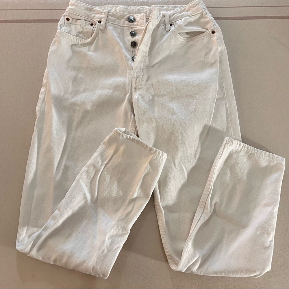 GRLFRND denim Straight Leg Jeans Size 26 WHITE